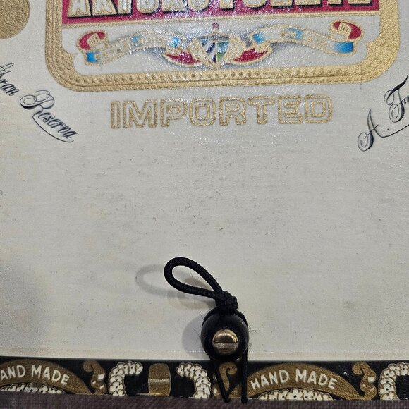 Handmade Arturo Fuente Imported Cigar Box Purse With Black Bead Handle And Tasse - Picture 2 of 13